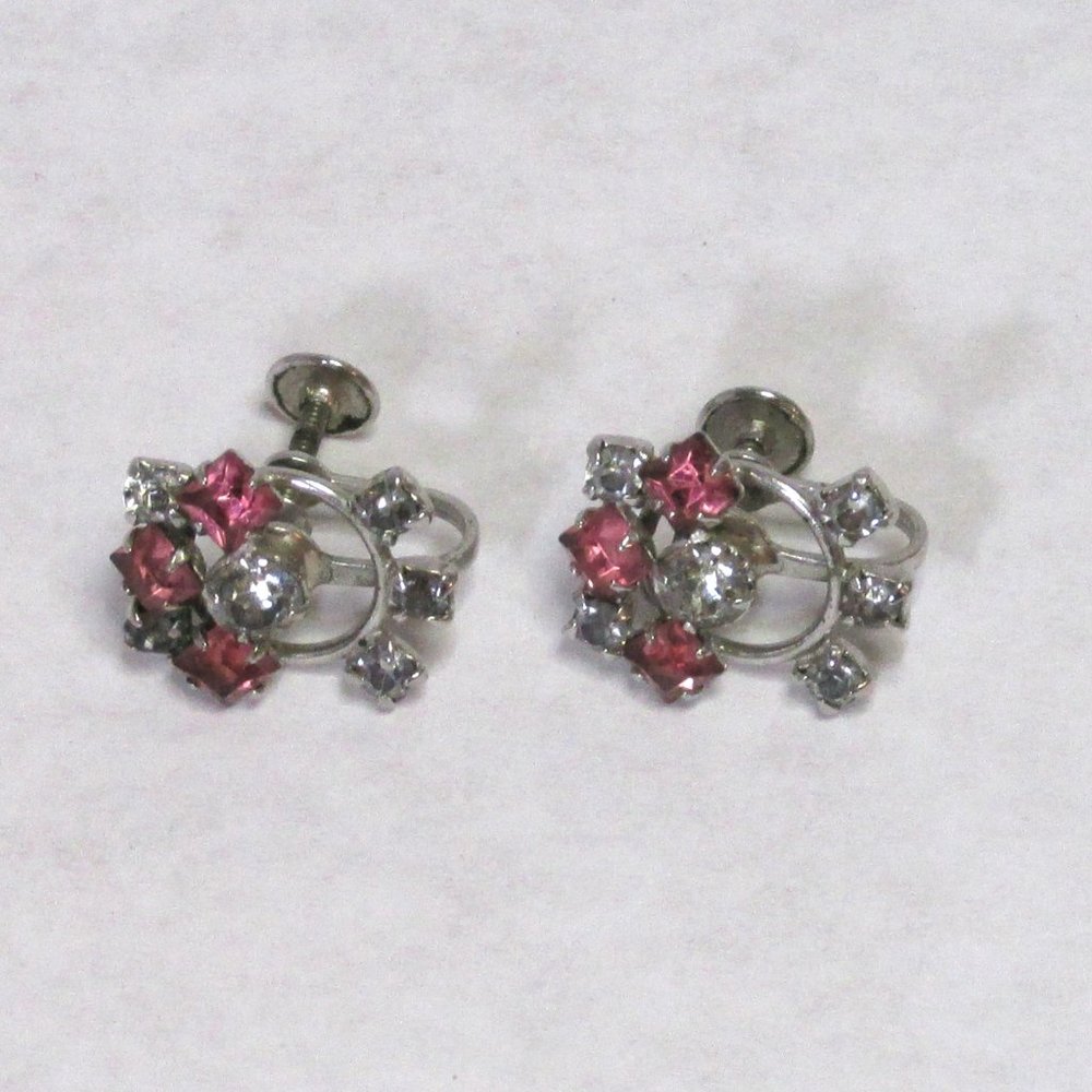 Vintage Screw On Earrings Probably From Mid-Century